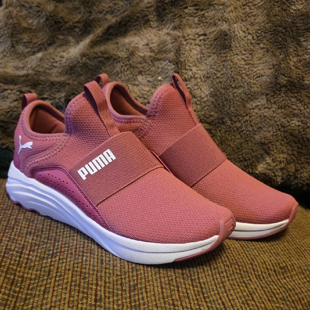PUMA WOMENS SHOE PINK SOFTRIDE SOPHIA SLIP ON SNEAKERS